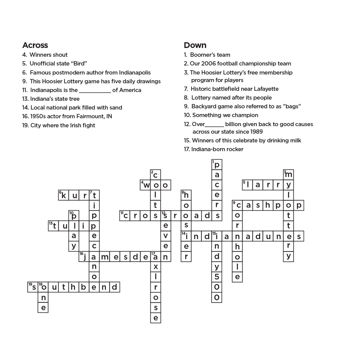 Crossword Puzzle answers